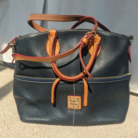 Dooney & Bourke blue domed satchel bag - Picture 1 of 6